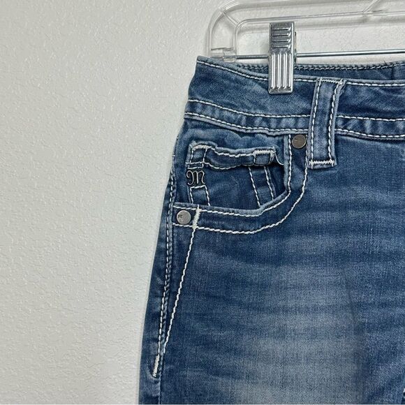 Miss Me Jeans Size 26 Signature Skinny Low Rise Flap Pockets Embroidered Biker - Picture 6 of 12